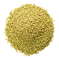 Green Buckwheat Isolated on White Background, Top View
