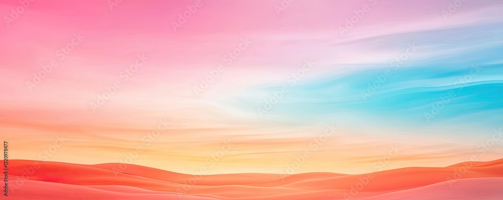 Poster pastel color illustration abstract background idea. a serene and colorful gradient landscape showcas