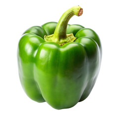 Green Bell Pepper Isolated on White Background
