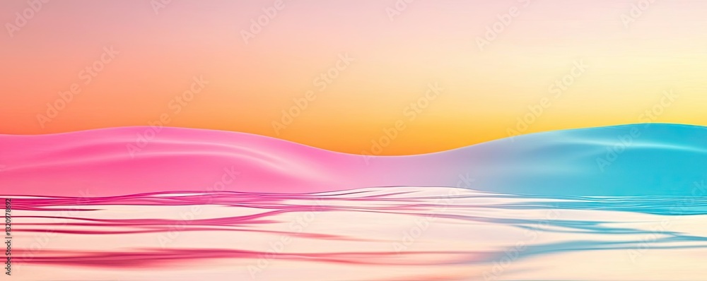 Poster pastel color illustration abstract background idea. serene abstract landscape with gentle waves and 