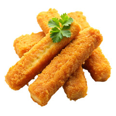 Fish Fingers, Isolated Fishcake Sticks on White Background
