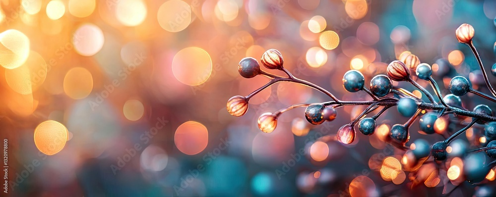 Poster vibrant color art abstract background concept. a close-up of vibrant berries and bokeh background, c