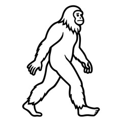 Fototapeta premium Bigfoot silhouettes and bigfoot vector concept illustration. Bigfoot silhouette on white background.