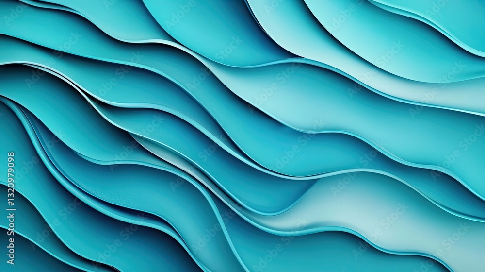 Poster Waterscape abstract background idea. Abstract blue wave pattern design for backgrounds or digital art projects.