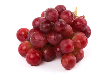 bunch of red grapes on a white background