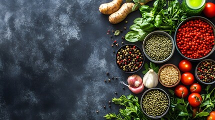 spices and herbs on wooden table
