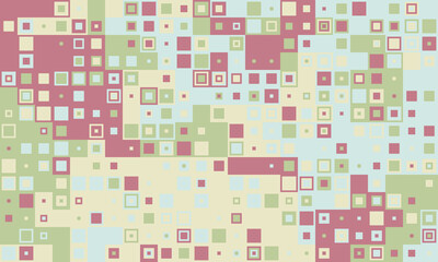 Abstract geometric background featuring a playful array of pastel squares and dots.  Perfect for website banners, presentations, or as a subtle texture. Evokes feelings of calm and modern design.