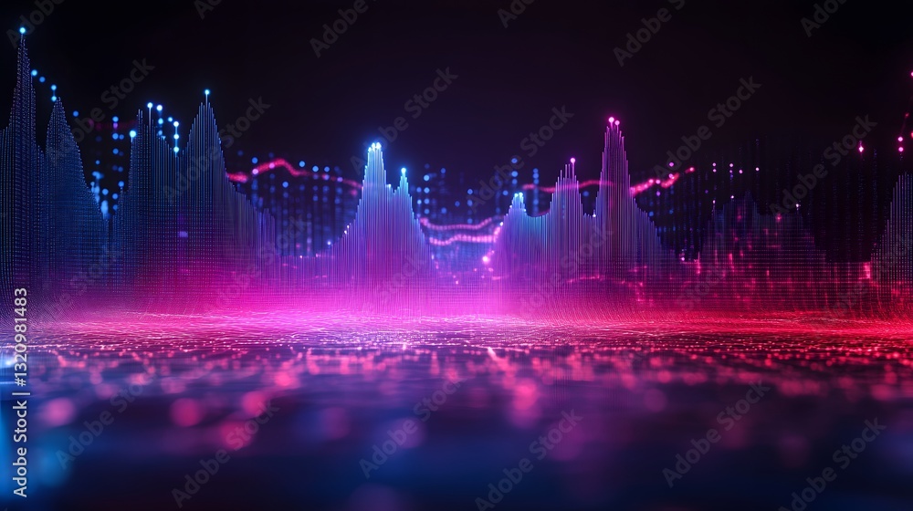 Poster an abstract representation of digital data in vibrant colors