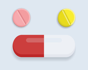 illustration of various types of drugs and pills