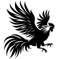 Silhouette of a fighting rooster © Breck