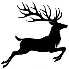 Silhouette of a jumping deer