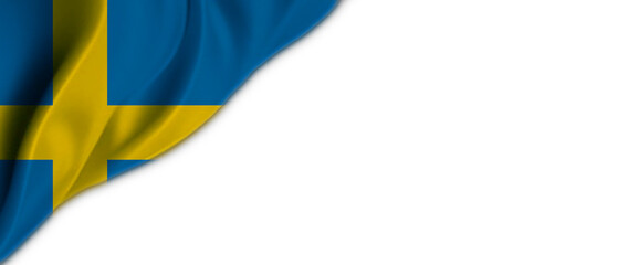 White background with Sweden flag on the top left