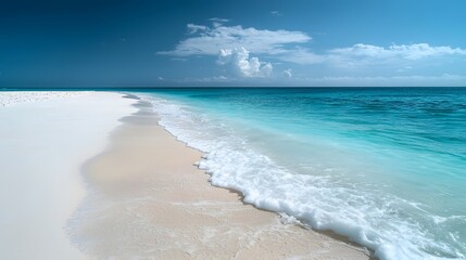 Stunning Beachscape with Crystal Clear Turquoise Waters and Pristine White Sand