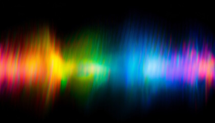 Obraz premium Abstract rainbow aurora flashes in various colors on a black background.