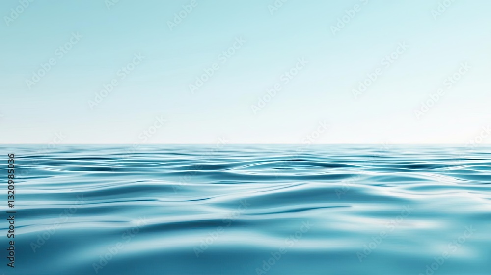 Aufkleber waterscape abstract background idea. a serene ocean view with gentle waves under a clear blue sky, e