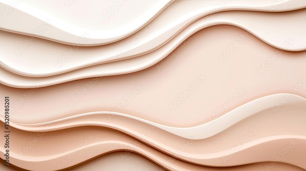 Aufkleber Pastel color illustration abstract background idea. Abstract wavy layered background in warm pastel hues, perfect for design projects.