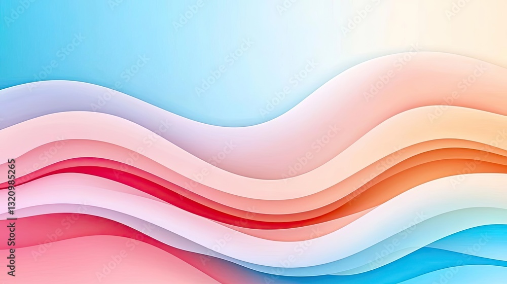 Poster pastel color illustration abstract background idea. abstract composition of smooth wave shapes in pa