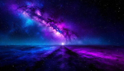 Fototapeta premium Abstract galaxy smoke fog purple-blue light in the galaxy with gradient colors on black background.