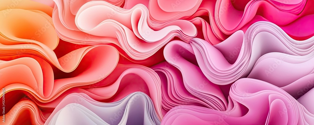 Poster vibrant color art abstract background concept. colorful abstract waves in pink and orange hues creat