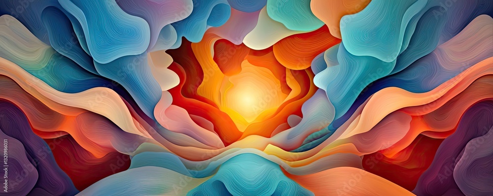 Poster vibrant color art abstract background concept. vibrant abstract landscape illustrating emotion and t