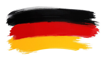 Artistic German Flag Brushstroke Effect Isolated on Transparent Background for Creative Projects