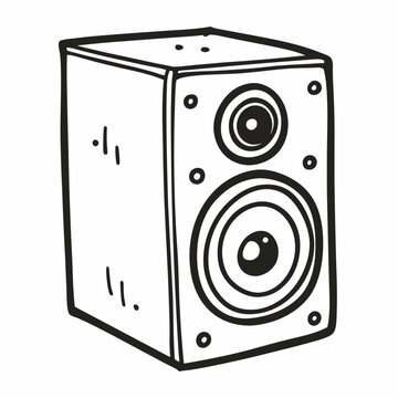 recommend clip art: Hand Drawn Illustration of a Vintage Speaker for Retro Audio Design