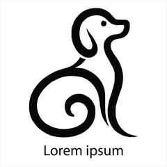 Fototapeta premium Dog line art modern logo