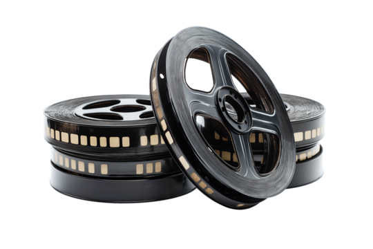 Film movie cinema reel isolated on transparent white background
