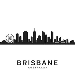 Obraz premium Silhouette of Brisbane - Modern Graphic Design