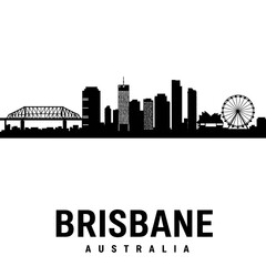 Obraz premium Silhouette of Brisbane - Modern Graphic Design