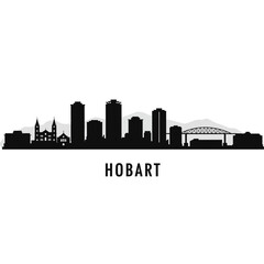 Hobart Skyline - Minimalist Vector Illustration