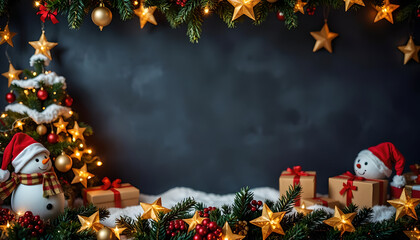 Christmas Background with Christmas Tree and Decorations &ndash; A Festive Holiday Scene