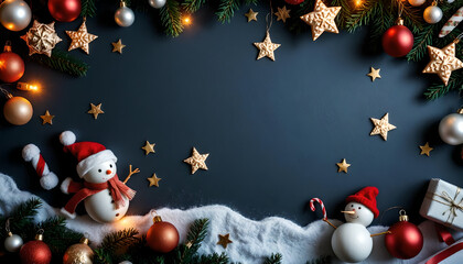 Christmas Background with Snowman &ndash; A Festive and Joyful Holiday Scene