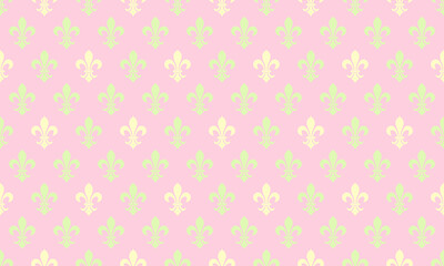 Elegant pastel pink and lime green fleurdelis pattern.  Perfect for feminine designs, wedding stationery, or websites needing a touch of sophisticated vintage charm.