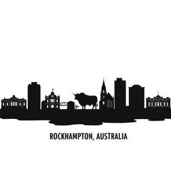 Fototapeta premium Rockhampton Skyline - Minimalist Vector Illustration