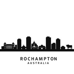 Naklejka premium Rockhampton Skyline - Minimalist Vector Illustration