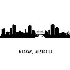 Naklejka premium Macay Skyline - Minimalist Vector Illustration