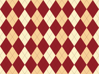Elegant argyle pattern in rich burgundy and cream.  Perfect for textile design, backgrounds, or adding a classic, sophisticated touch to any project.
