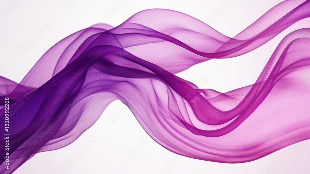 Aufkleber silk-like flowing fabric in electric purple and magenta, dynamic wave-like movement with smooth surf