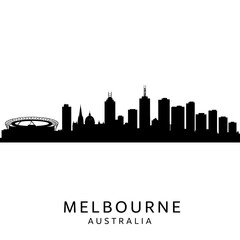 Fototapeta premium Melbourne Skyline - Minimalist Vector Illustration