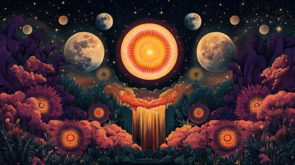Moon Cosmic exploration visual art
