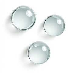 Three Clear Water Droplets