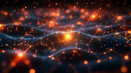 Abstract neural network with luminous circuits and high-tech elements