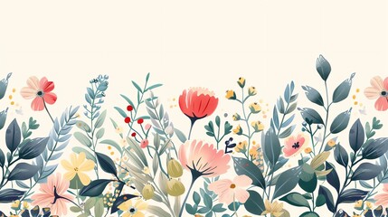 Fototapeta premium A watercolor floral illustration with a white background.