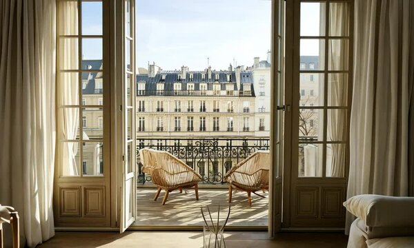 Parisian Apartment with Balcony View