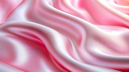 Obraz premium Elegant Pink Silk Fabric Texture Background, Abstract Soft Waves for Fashion and Design Projects