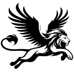 Winged lion silhouette