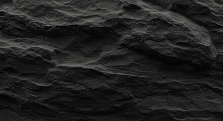 Fototapeta premium Black white rock background. Dark gray stone texture. Mountain surface close-up