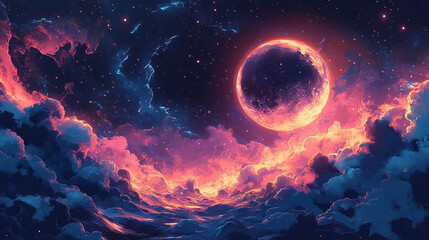 Moon Cosmic exploration visual art