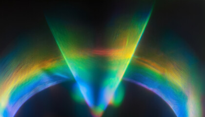 Abstract rainbow northern neon holo lights flashes in various colors on a black background.
